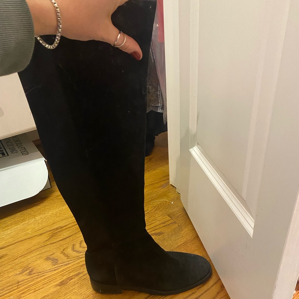 Suede knee high boots